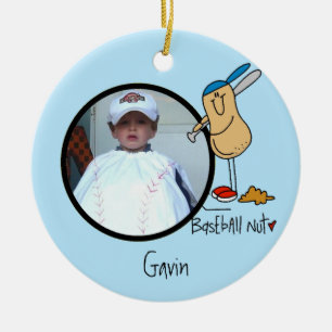 Baseball Nut Foto Ornament