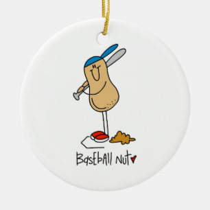 Baseball Nut T - Shirt und Geschenke Keramikornament