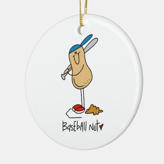 Baseball Nut T - Shirt und Geschenke Keramikornament (Links)