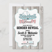 Baseball-oder Bogen-Geschlecht decken Einladungen (Vorderseite)