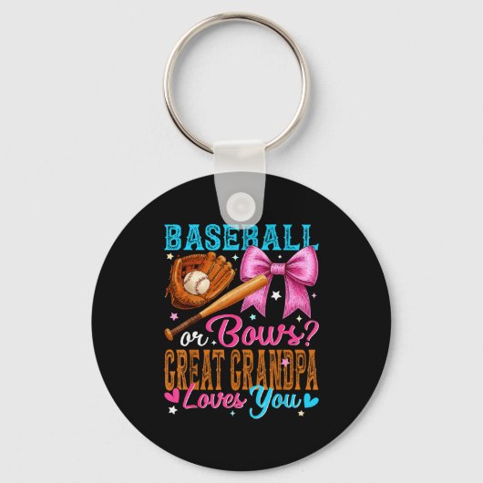 Baseball Oder Bögen Urgroßvater Liebt Dich Geschle Schlüsselanhänger (Vorderseite)