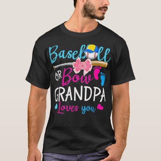 Baseball oder Bow Grandpa Lieben Sie Baseball Gesc T-Shirt (Vorderseite)