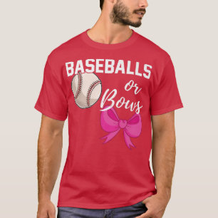 Baseball oder Bows Funny Gender Reveal Blue Pink M T-Shirt