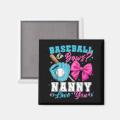 Baseball oder Bows Kindermädchen Lieben Sie Geschl Magnet (Vorderseite/Rückseite)