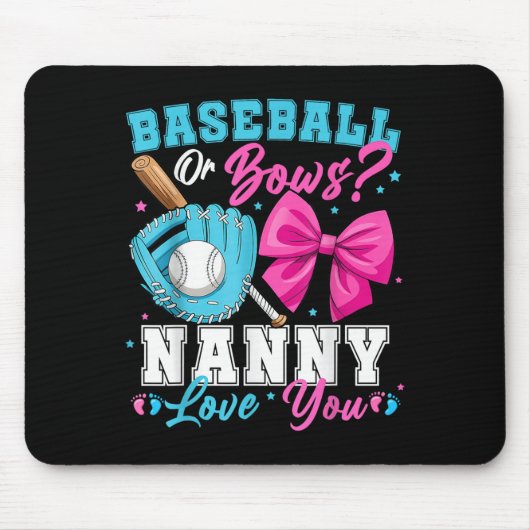 Baseball oder Bows Kindermädchen Lieben Sie Geschl Mousepad (Vorne)