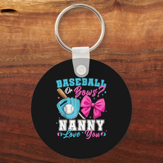 Baseball oder Bows Kindermädchen Lieben Sie Geschl Schlüsselanhänger (Vorderseite)