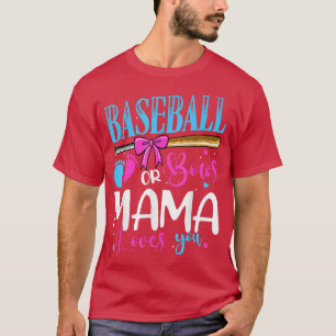 Baseball oder Bows Mama Lieben Sie rosa oder blaue T-Shirt