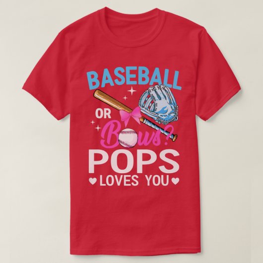 Baseball oder Bows Pop Lieben Sie Geschlecht offen T-Shirt (Design vorne)