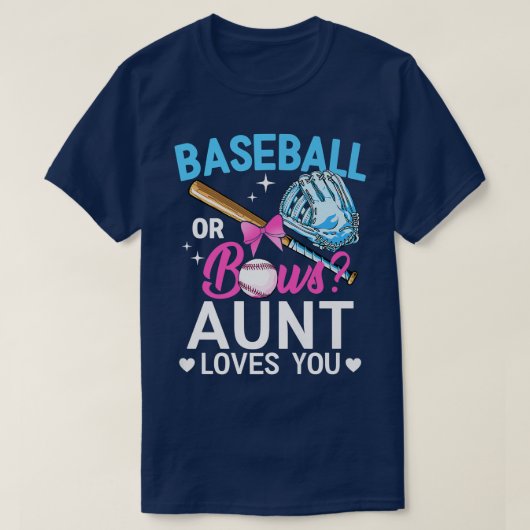Baseball oder Bows Tante Lieben, die Sie Geschlech T-Shirt (Design vorne)