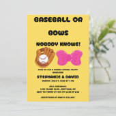 Baseball oder rosa Schleifen - Geschlecht- Enthüll Einladung (Stehend Vorderseite)