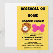 Baseball oder rosa Schleifen - Geschlecht- Enthüll Einladung (Vorne/Hinten)