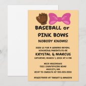 Baseball oder rosa Schleifen - Geschlechtsenthüllu Einladung (Vorne/Hinten)