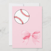 Baseball oder rosa Schleifen - Geschlechtsenthüllu Einladung (Rückseite)