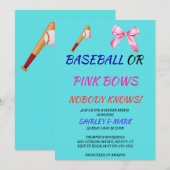 Baseball oder rosa Schleifen - Geschlechtsenthüllu Einladung (Vorne/Hinten)
