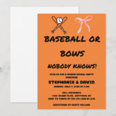 Baseball oder rosa Schleifen - Geschlechtsenthüllu Einladung (Vorne/Hinten)