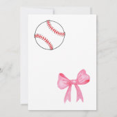 Baseball oder rosa Schleifen - Geschlechtsenthüllu Einladung (Rückseite)