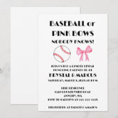 Baseball oder rosa Schleifen - Geschlechtsenthüllu Einladung (Vorne/Hinten)