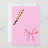 Baseball oder rosa Schleifen - Geschlechtsenthüllu Einladung (Rückseite)