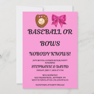 Baseball oder rosa Schleifen - Geschlechtsenthüllu Einladung