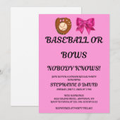 Baseball oder rosa Schleifen - Geschlechtsenthüllu Einladung (Vorne/Hinten)