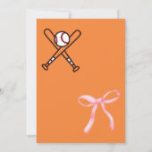 Baseball oder rosa Schleifen - Geschlechtsenthüllu Einladung (Rückseite)