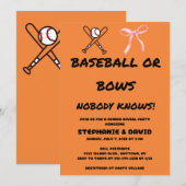 Baseball oder rosa Schleifen - Geschlechtsenthüllu Einladung (Vorne/Hinten)