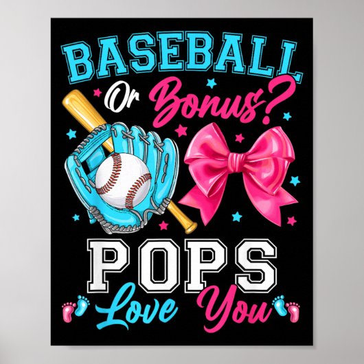 Baseball Oder Schleifen - Dein Papa Liebt Dich - G Poster (Vorne)