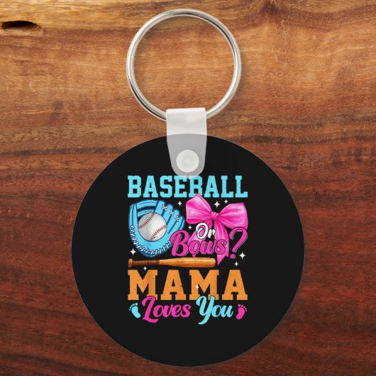 Baseball Oder Schleifen Deine Mama Liebt Dich Gesc Schlüsselanhänger (Vorderseite)
