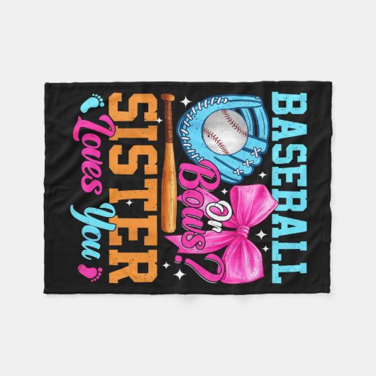 Baseball Oder Schleifen Deine Schwester Liebt Dich Fleecedecke (Vorderseite (Horizontal))