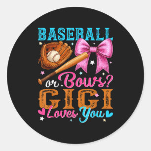 Baseball Oder Schleifen Gigi Liebt Dich Geschlecht Runder Aufkleber