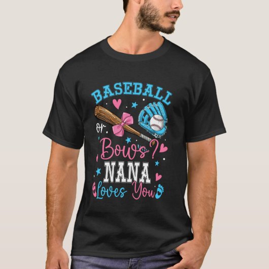 Baseball oder Schleifen Oma liebt dich Geschlecht T-Shirt (Vorderseite)