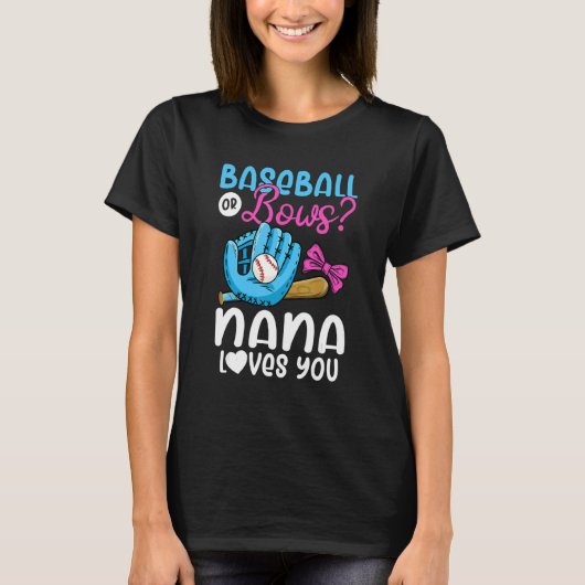 Baseball Oder Schleifen Oma liebt dich Rosa oder B T-Shirt (Vorderseite)