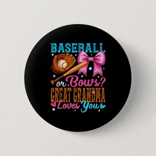 Baseball Oder Schleifen Urgroßmutter Liebt Dich Ge Button (Vorderseite)