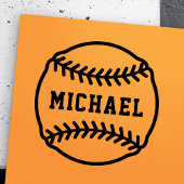 Baseball oder Softball mit individuelle Name Gummistempel