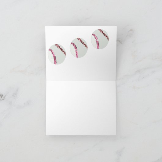 Baseball oder Softbälle Dankeskarte (Innenseite)