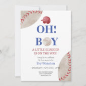 Baseball Oh, Baby Dusche Einladung (Vorderseite)