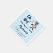 Baseball Oh Boy Baby Dusche Niedlicher Bär Serviette (Ecke)