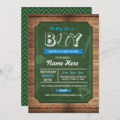 Baseball Oh Boy Baby Showsport Einladung (Vorne/Hinten)