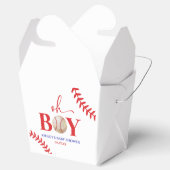 Baseball Oh Boy Brown White Baby Dusche Geschenkschachtel (Geöffnet)
