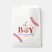 Baseball Oh Boy Brown White Baby Dusche Geschenktütchen (Vorderseite)