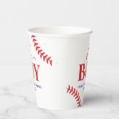 Baseball Oh Boy Brown White Baby Dusche Pappbecher (Rechts)