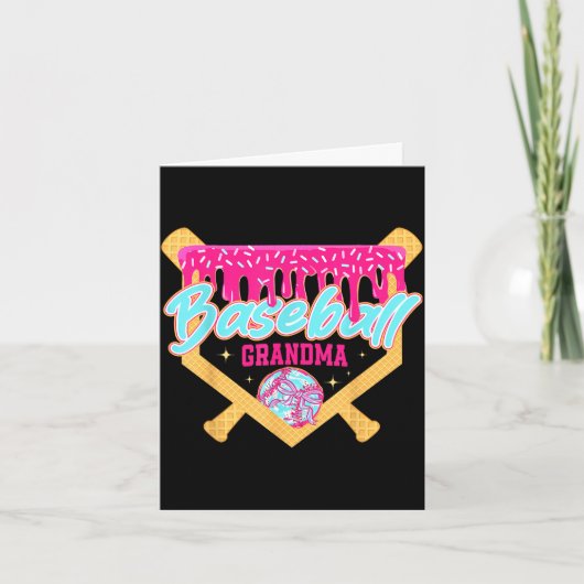 Baseball-Oma-Drip-Eiscreme-Baseball-Saison Karte (Vorderseite)