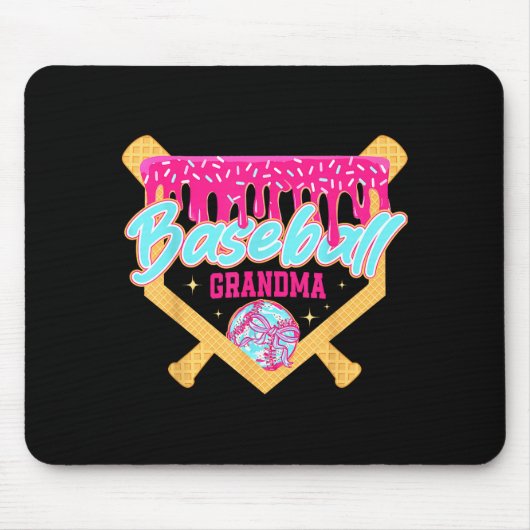 Baseball-Oma-Drip-Eiscreme-Baseball-Saison Mousepad (Vorne)