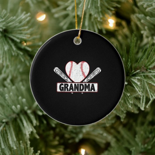 Baseball Oma | Familienbaseball Liebhaber Keramik Ornament (Baum)