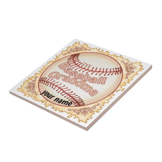 Baseball Oma Fliese (Seite)