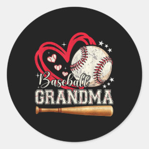 Baseball Oma Frauenfamilie passt Niedlich Baseba z Runder Aufkleber