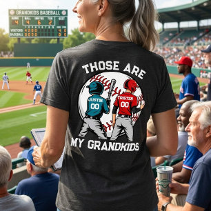 Baseball Oma Jungen Kinder Personalisiert Tri-Blend Shirt