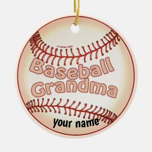 Baseball Oma Keramik Ornament (Vorne)