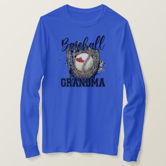 Baseball Oma Leopard Game Day Tante Mutter T-Shirt (Design vorne)