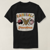 Baseball Oma Leopard Liebe Oma Mot geblasen T-Shirt (Design vorne)